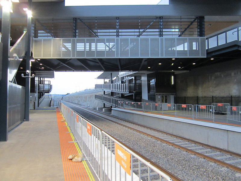 Wyndham Vale station during construction