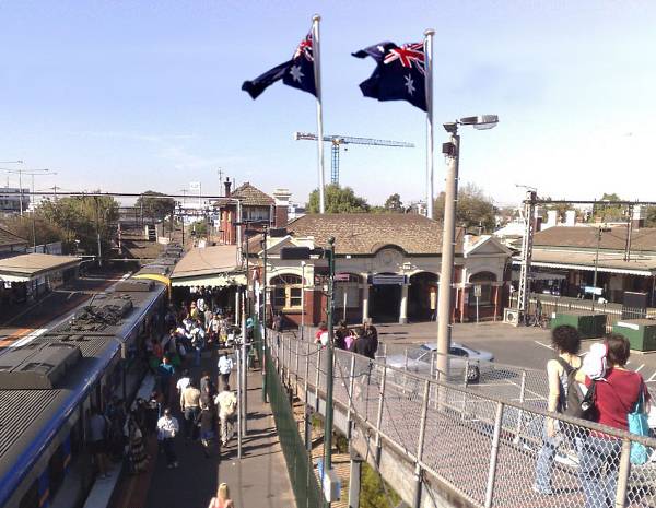 Flags over Footscray Station
