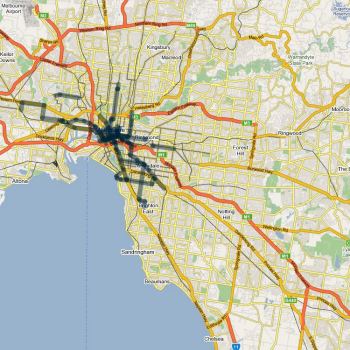 Melbourne 15 min or better services, Monday-Saturday evenings