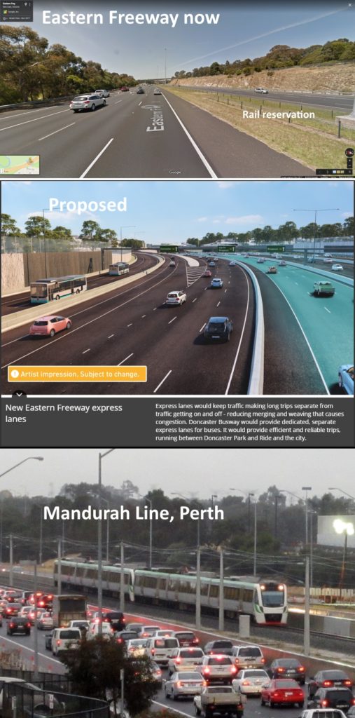 Eastern Freeway now vs planned