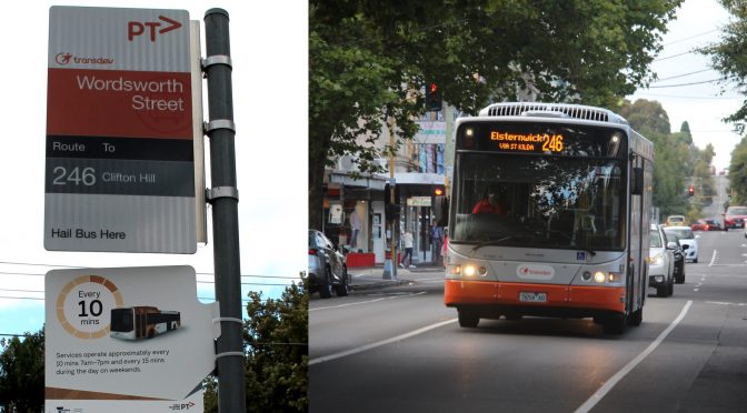 246 bus, rapid running