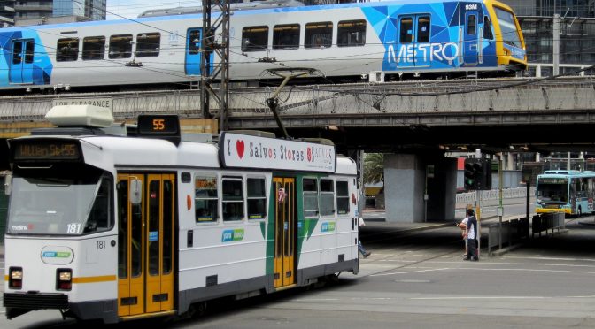 Train, tram and bus