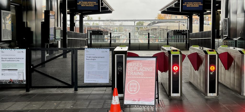 Buses replacing trains