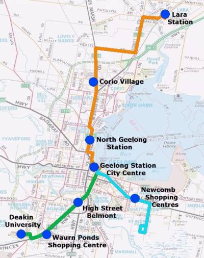 Geelong - first 3 'tram-like' bus routes